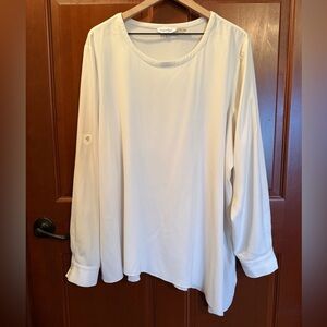 Calvin Klein Cream Asymmetrical Blouse